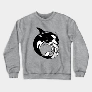 Orca Whale on the wave Crewneck Sweatshirt